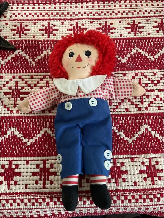 Other - Vintage  Hasbro Softies Raggedy Andy Doll with Red Yarn Hair 1980's